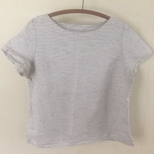 notPERFECTLINEN Hamburg tee black-white stripes